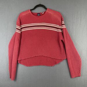 VTG GAP Cropped Sweater Y2K Red Faded